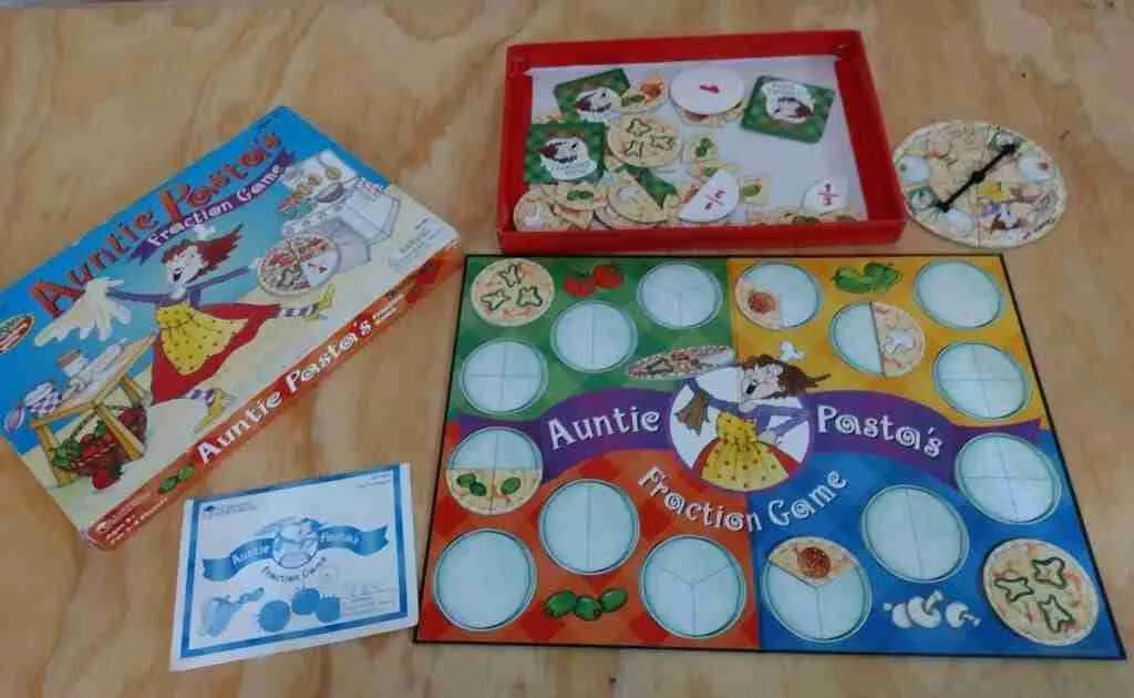 Auntie Pasta's Fraction Game, mid-play