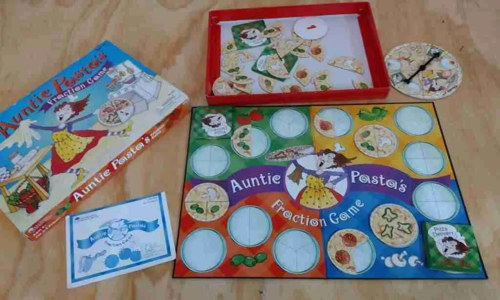 Auntie Pasta's Fraction Game, mid-play