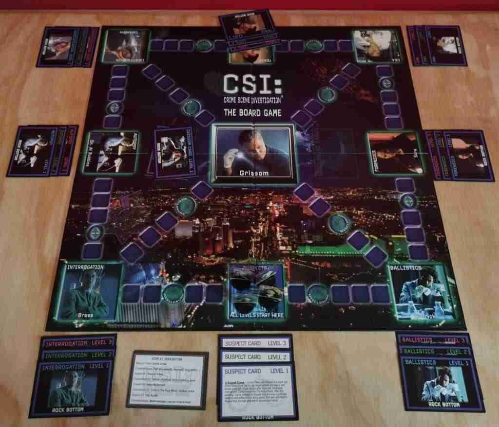 CSI board game, all laid out