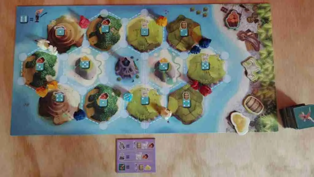 Catan Junior, set up on the side of the board for a 3 or 4 player game.