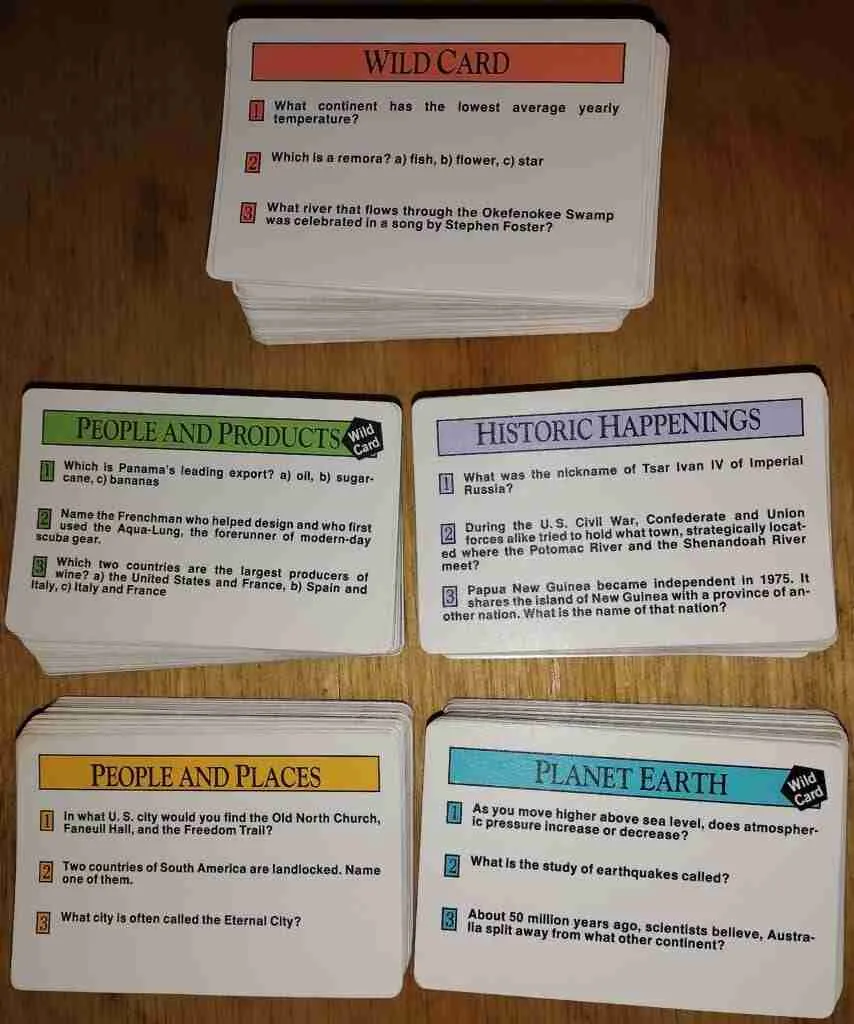 National Geographic trivia cards