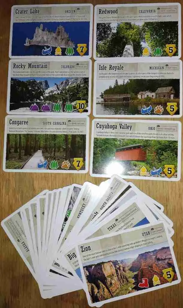normal park cards in Trekking the National Parks