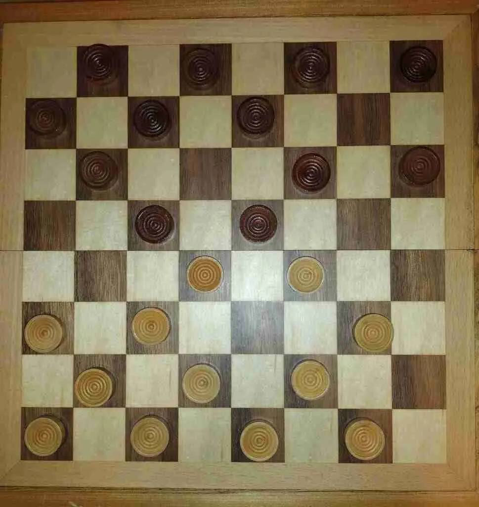 Checkers, a few moves in