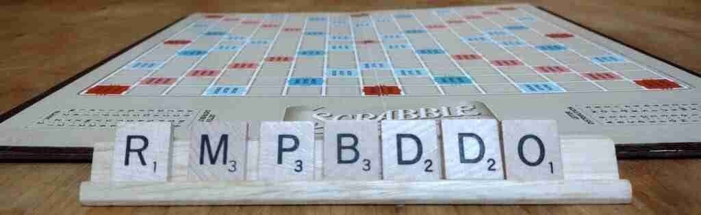 Scrabble tiles, ready for play