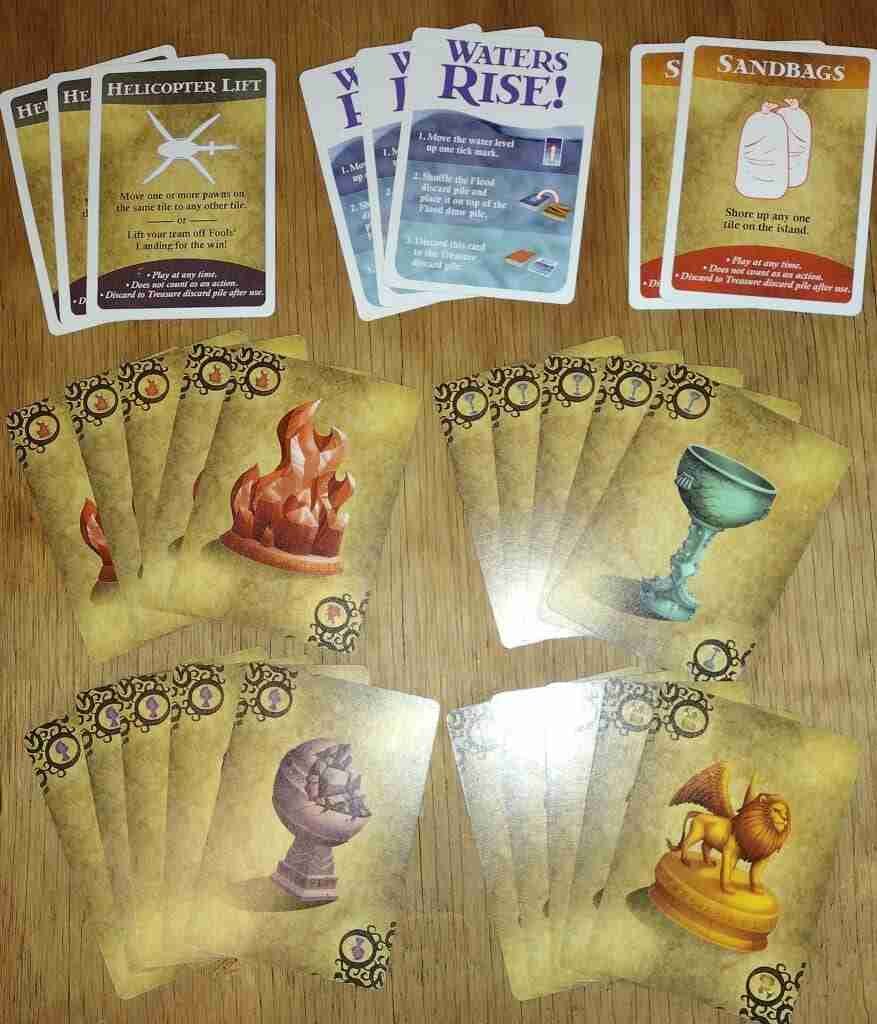 Forbidden Island treasure deck cards