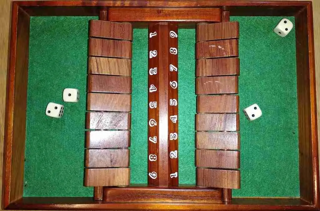 Shut the Box math game, ready for play!