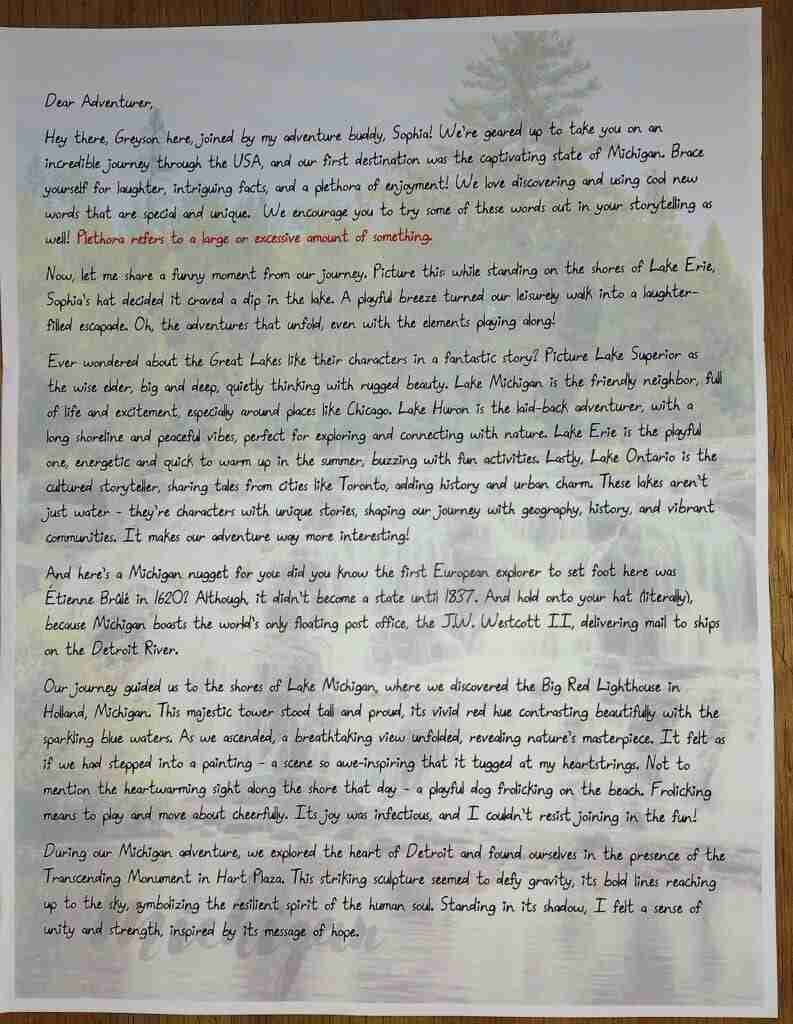 The Adventure Letters: letter front
