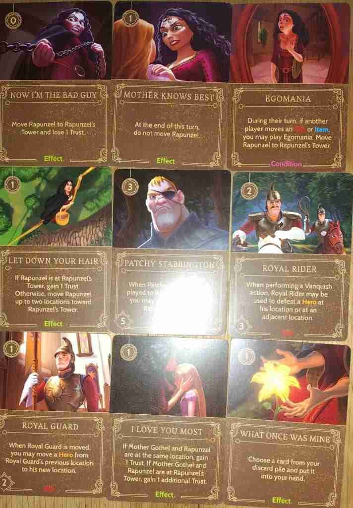 Some of Mother Gothel's Villain cards