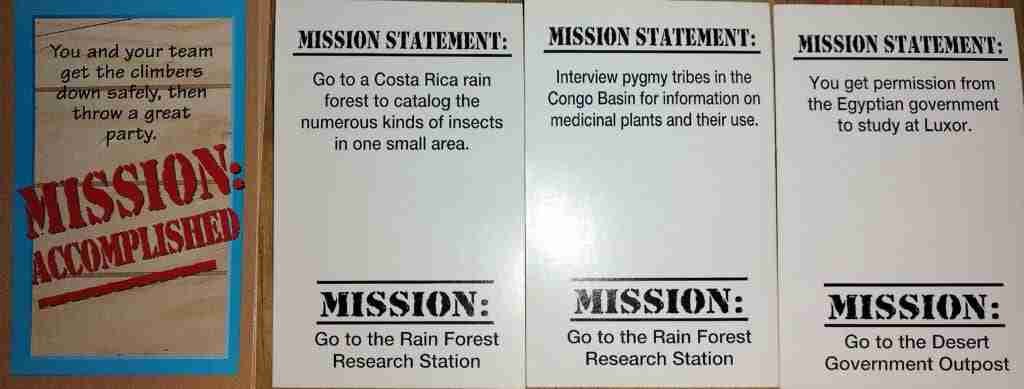 Mission: Survival mission cards