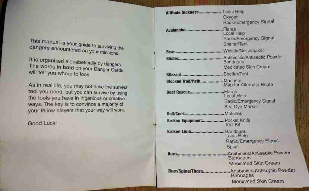 Mission: Survival danger guide