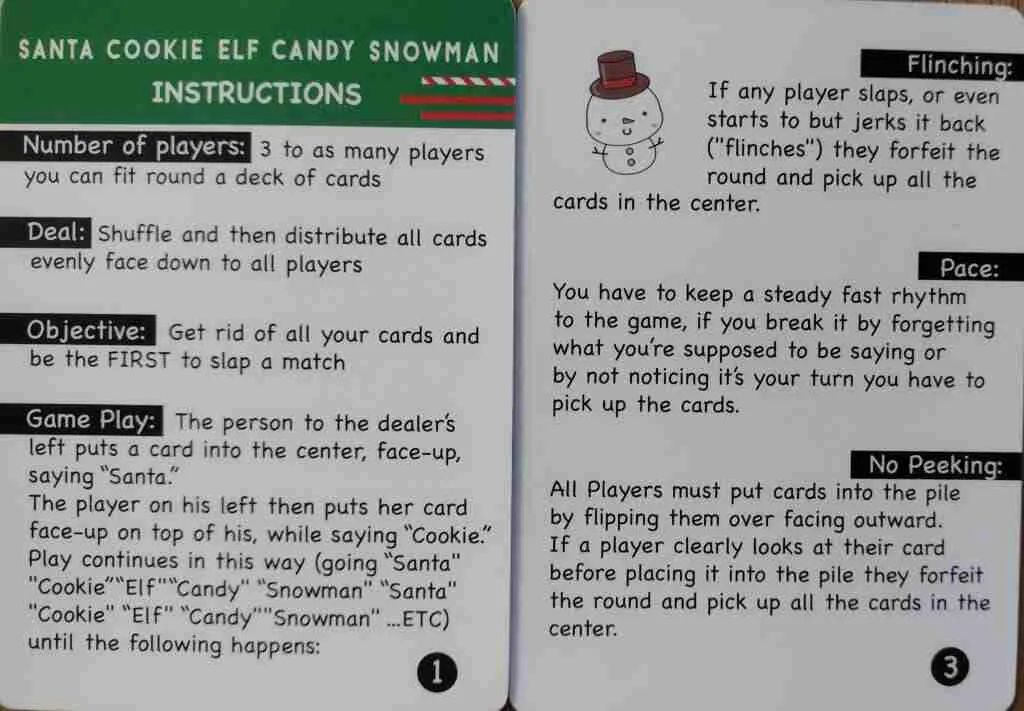 Santa Cookie Elf Candy Snowman rules