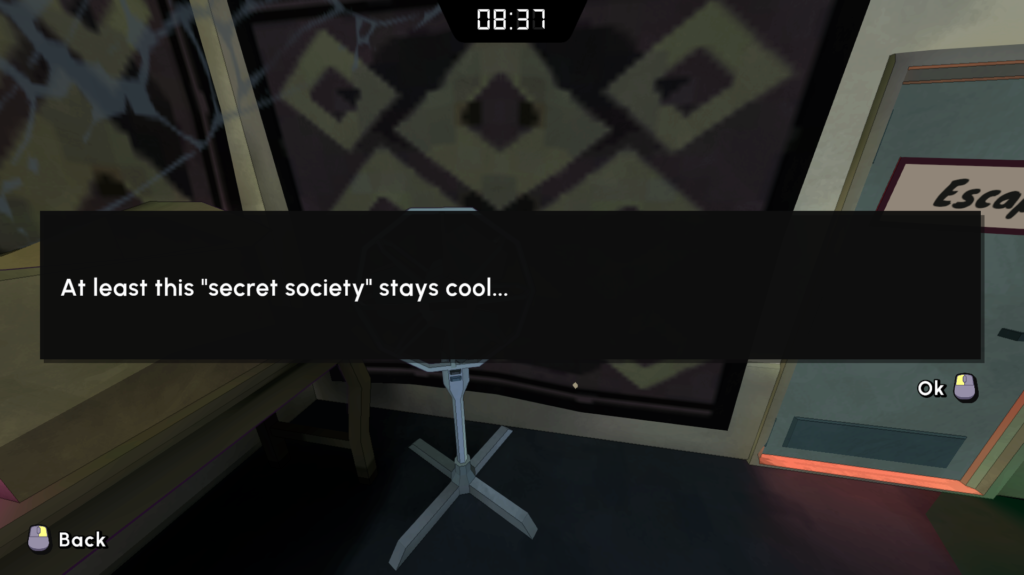 flavor text: "At least this 'secret society' stays cool!"