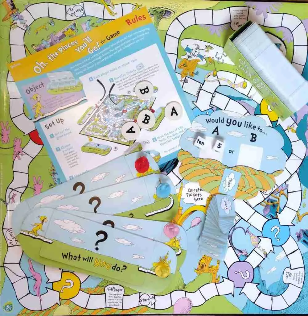 Oh, the Places You'll Go! game pieces