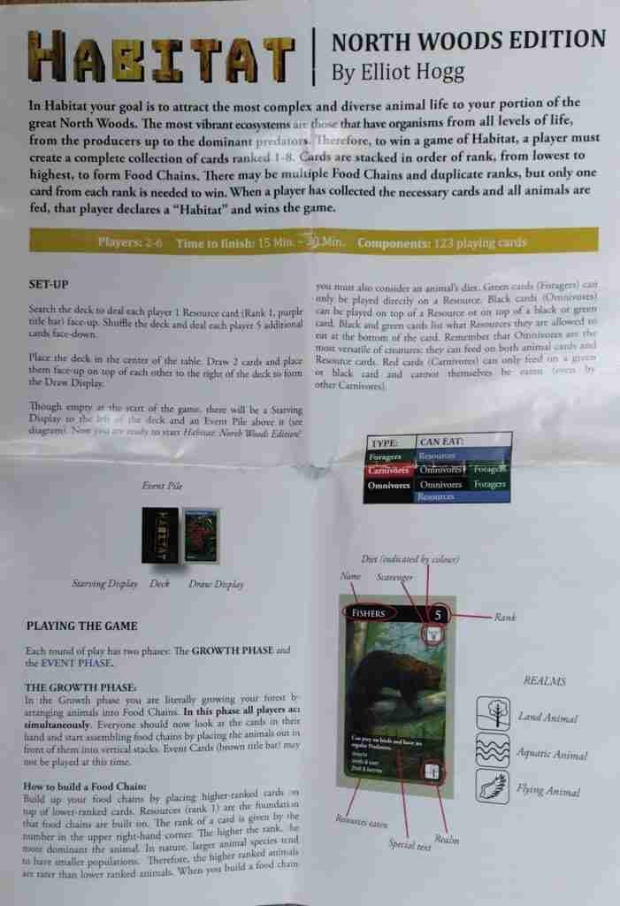 Habitat instructions page 1