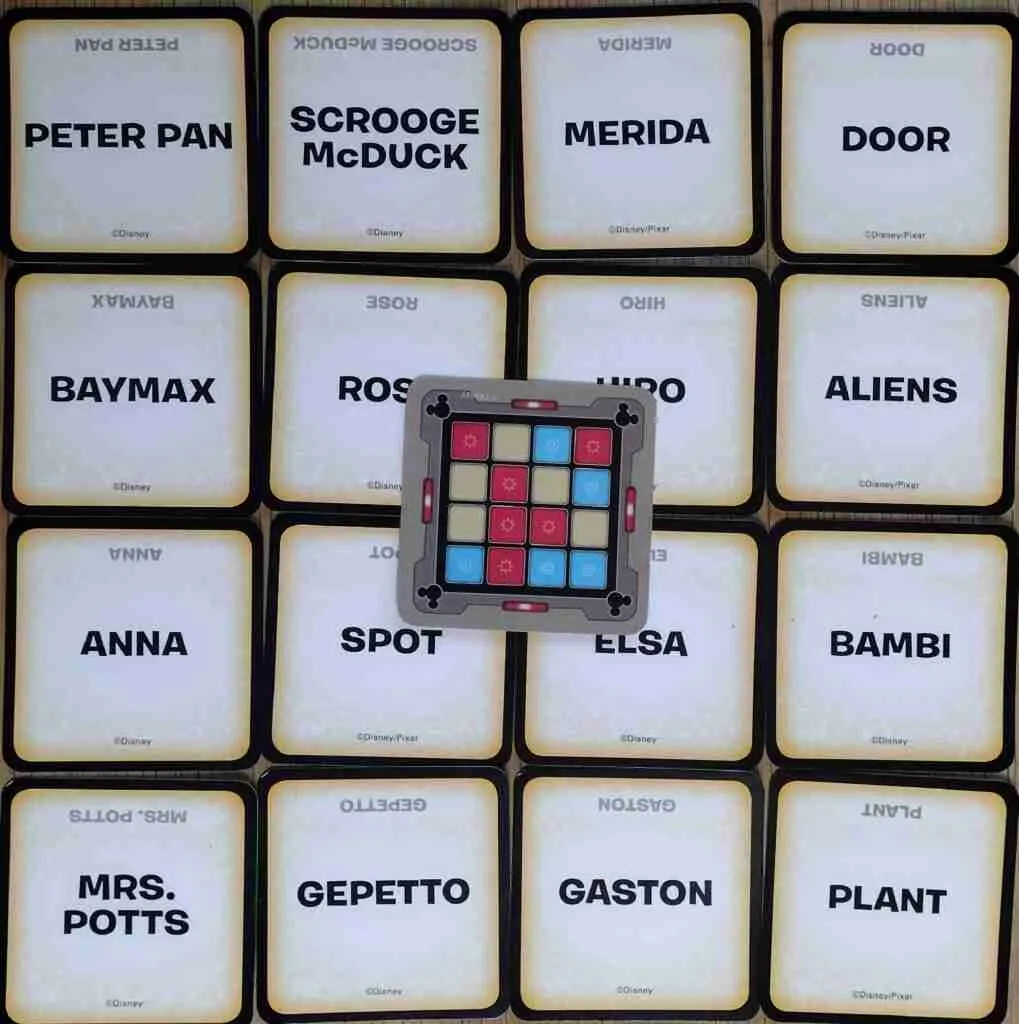 4x4 grid with words instead of pictures