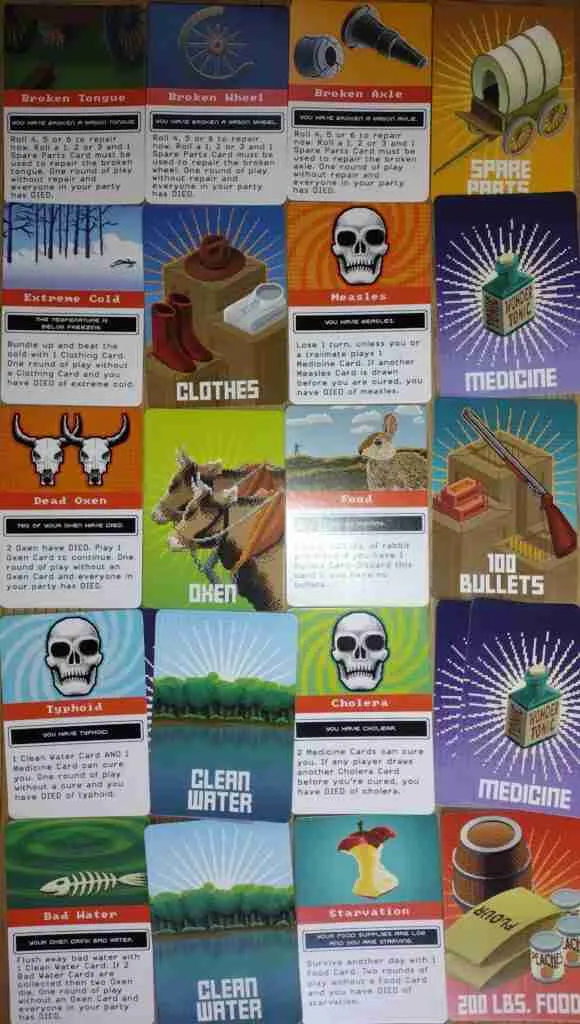 Calamity cards with their associated supply cards