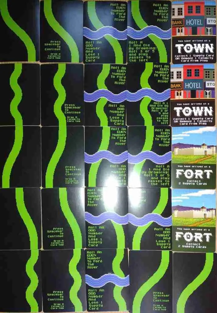trail, town, and fort cards