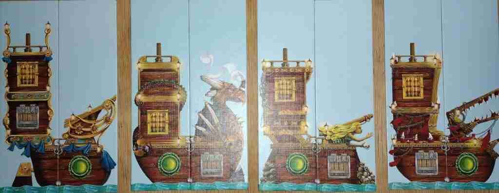 Piratoons bow and stern of each ship