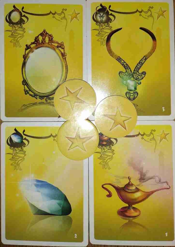 shiny cards and tokens