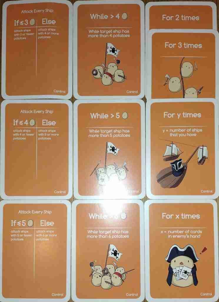 Potato Pirates conditional (control) cards