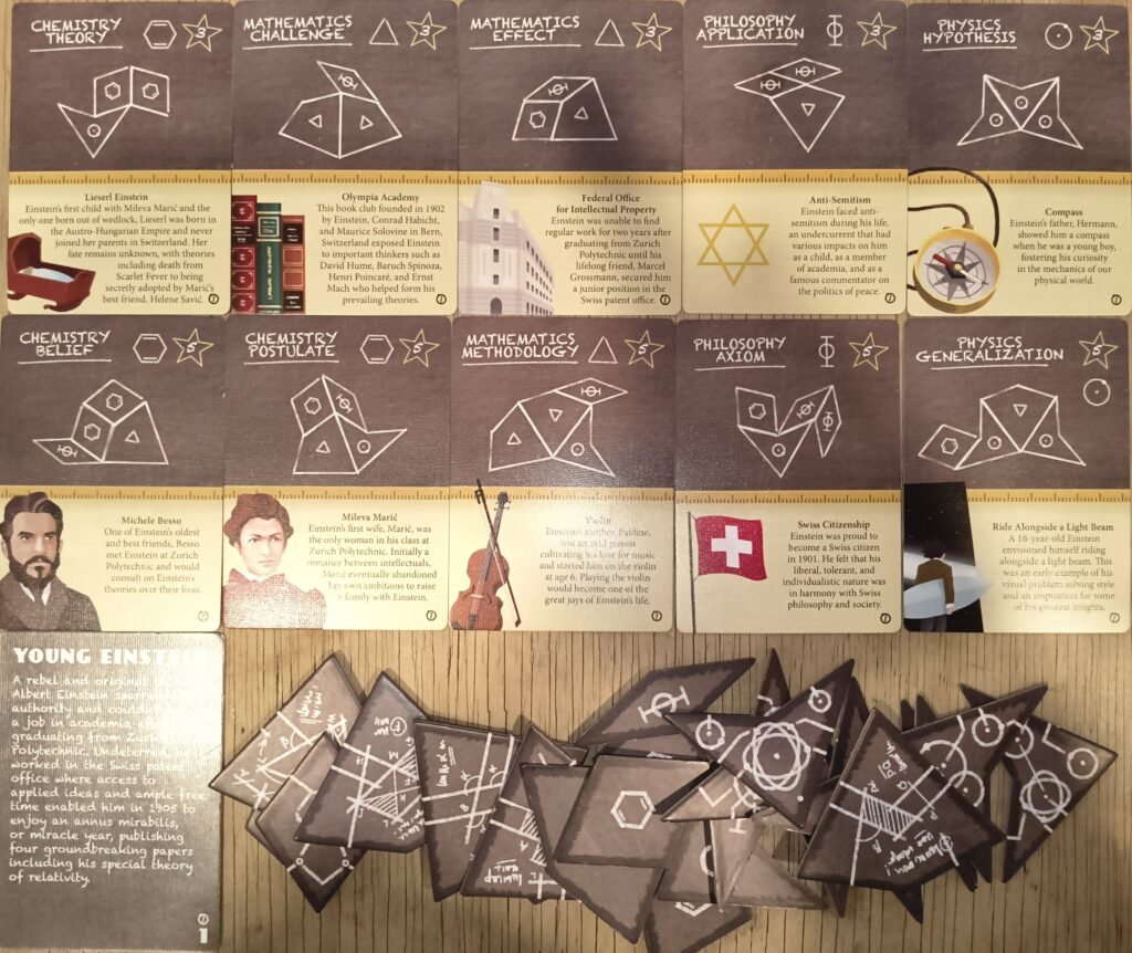 Young Einstein cards and tile pieces