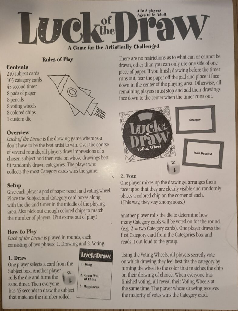 Instructions page 1